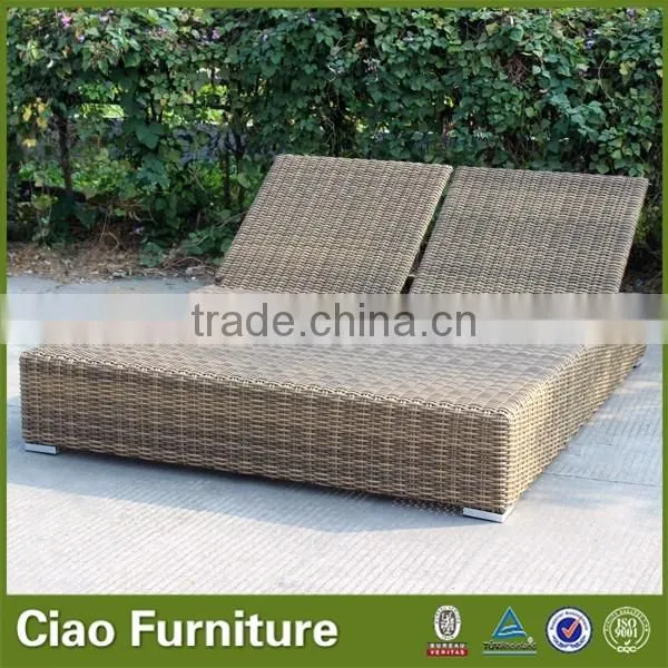 7 mm semi rattan outdoor double sun lounger
