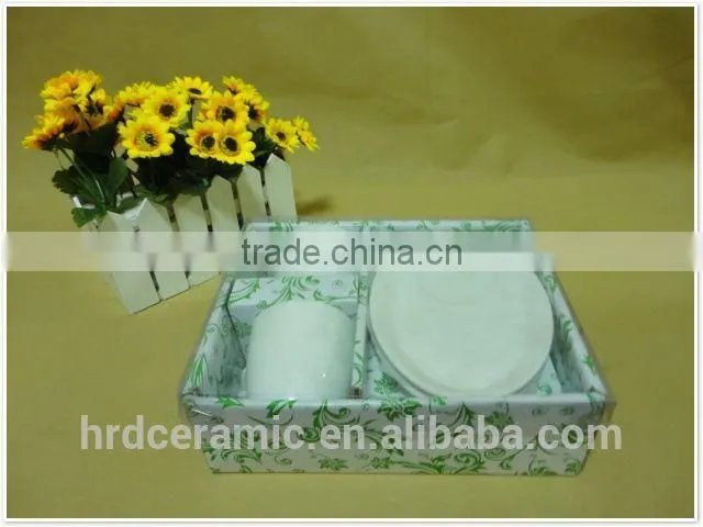2014 new design 2pcs white cup and dish/porcelain set
