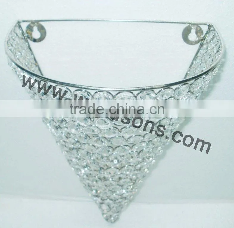 round crystal tea light candle holder