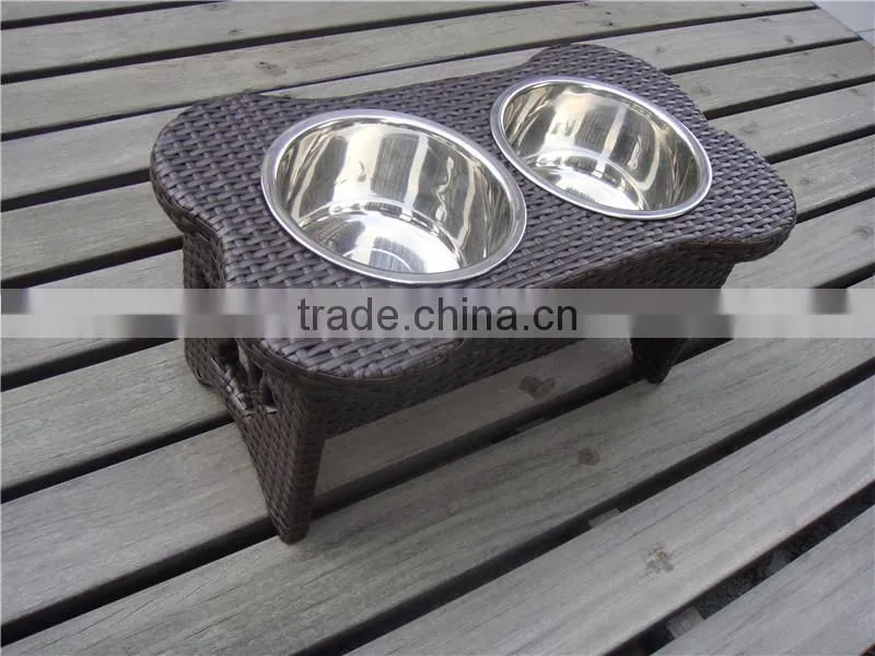 Stainless Steel Rattan/Wicker Dog bowl