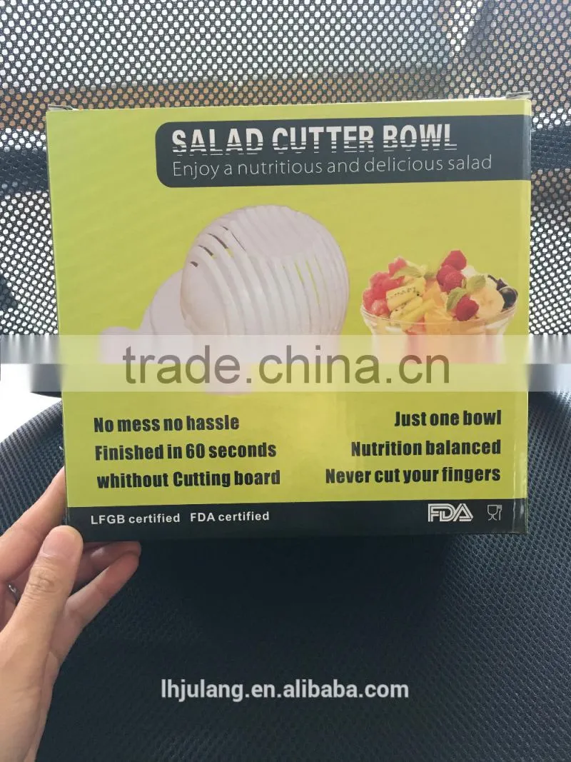 2017 New design Plastic salad/fruit cutter bowl/Plastic salad cutter bowl for Kitchen