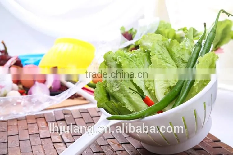New design plastic vegetable strainer/Kitchen plastic strainer with handle/plastic colander with handle