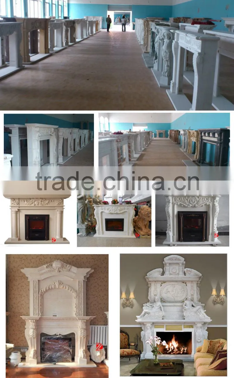 white marble classic fireplace mantels