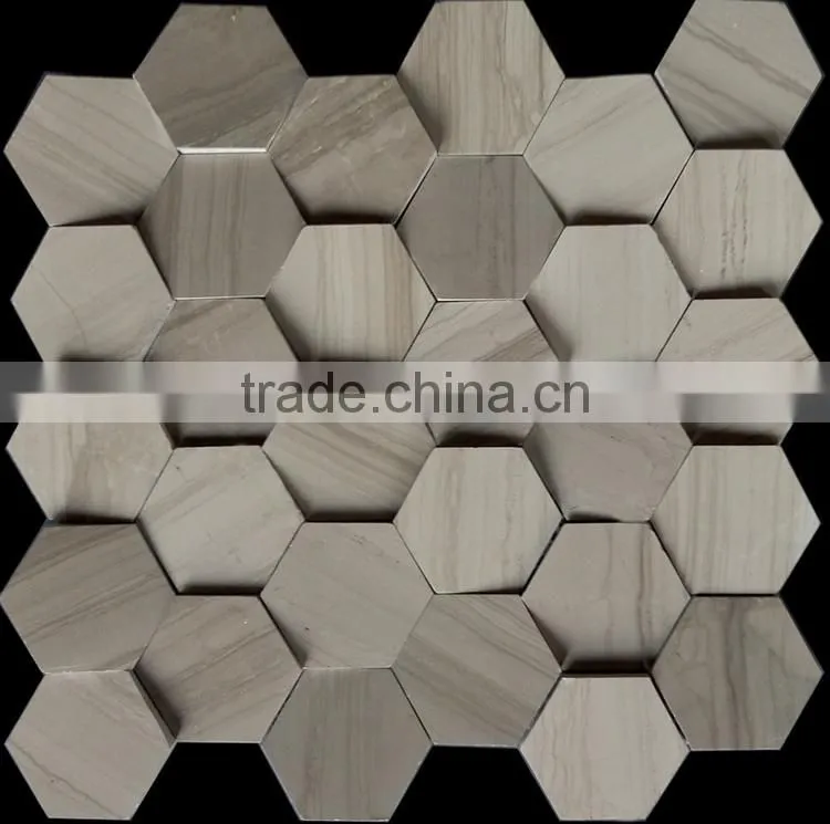 MM-CV235 Super quality indoor design natural stone marble hexagon mosaic tile