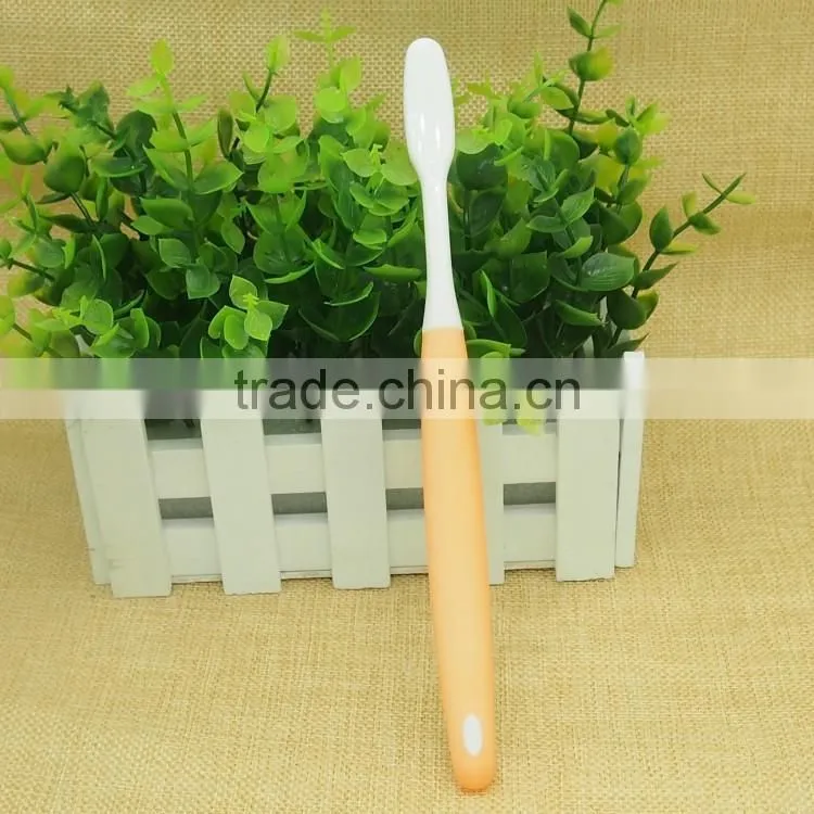 Dupont nylon rounded bristle Long rubber handle adult toothbrush