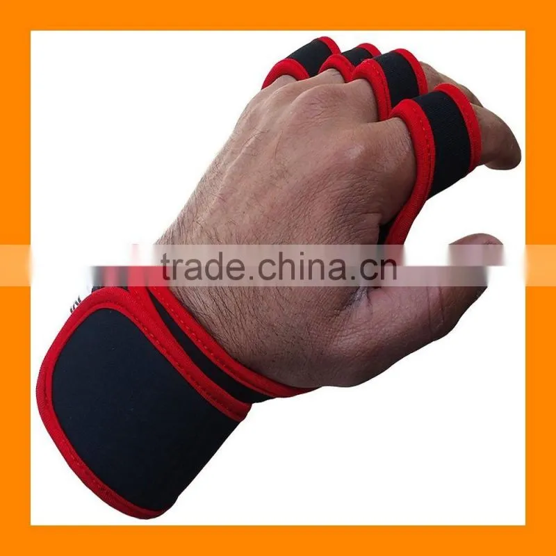 Full Palm Protection Neoprene Grips With Slicone Dots Power Lifting Weight Grips
