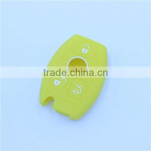 High Quality 3 buttons with hole Silicone Car Key Cover Case for Mercedes-benz remote keys in stock