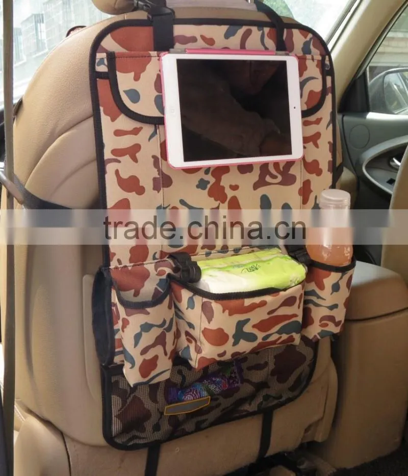 Durable high quality car back seat organzier with IPAD