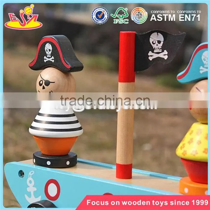 wholesale pirate toy wooden stacking balance blocks new design wooden balance blocks for kids W11F056