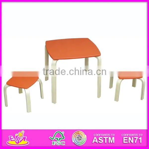 2015 New wooden table set for kids,Popular wooden toy table set for children,High quality Wooden Table and 2 Chairs WO8G137
