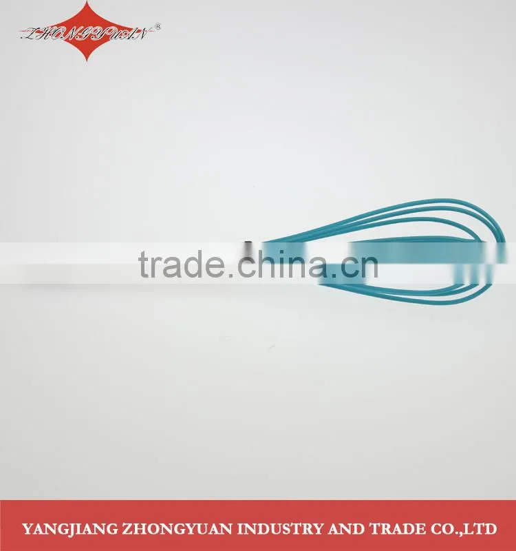 Food grade Silicone coated wires egg whisk with stainless steel handle