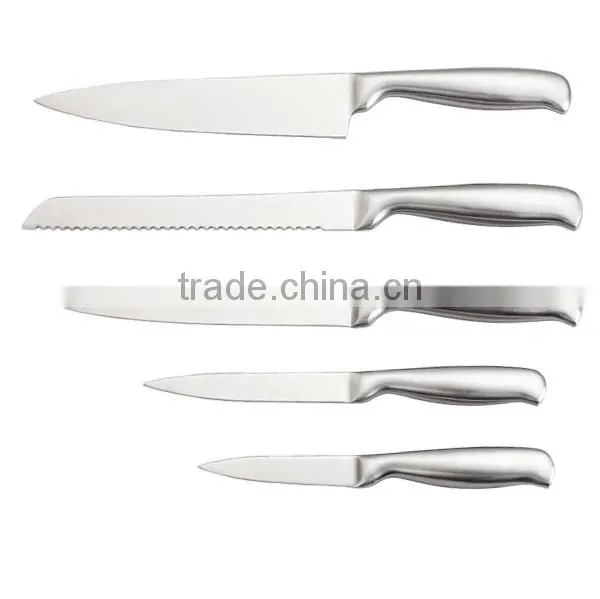 Full stainless steel kitchen knife set with Anti slip handle