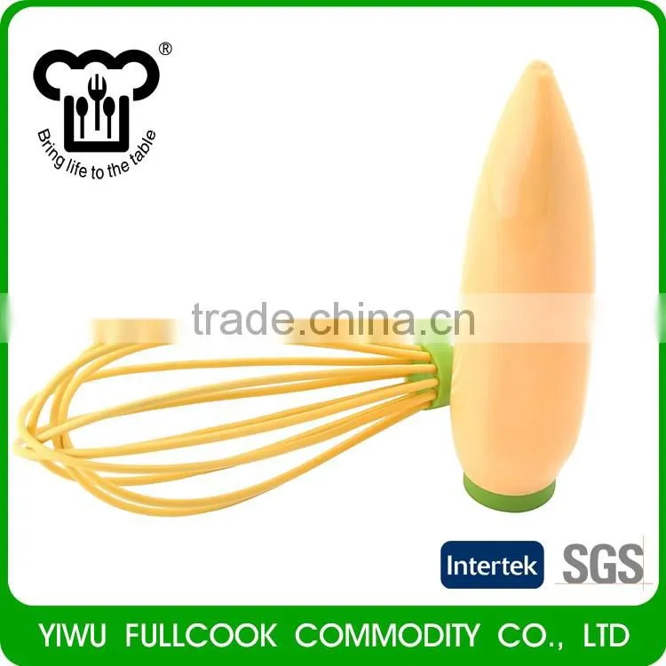 Unique design carrot shape silicone manual egg beater cook tool