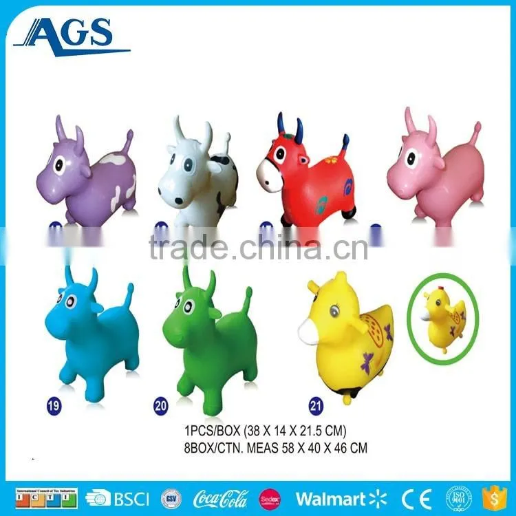6 colors inflatable cow pvc toy animal for you selection