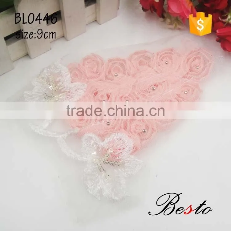 Do manual work is delicate pearl sequin fabric applique for dress