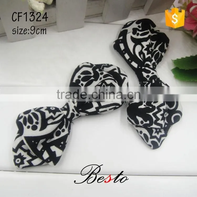 Beautiful decorative printing fabriclarge hair bow for girls