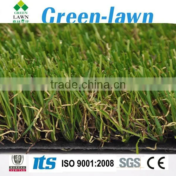 Perfect artificial grass stem grass model Coffee color, four colors with curlve yarn below, SGS certification.