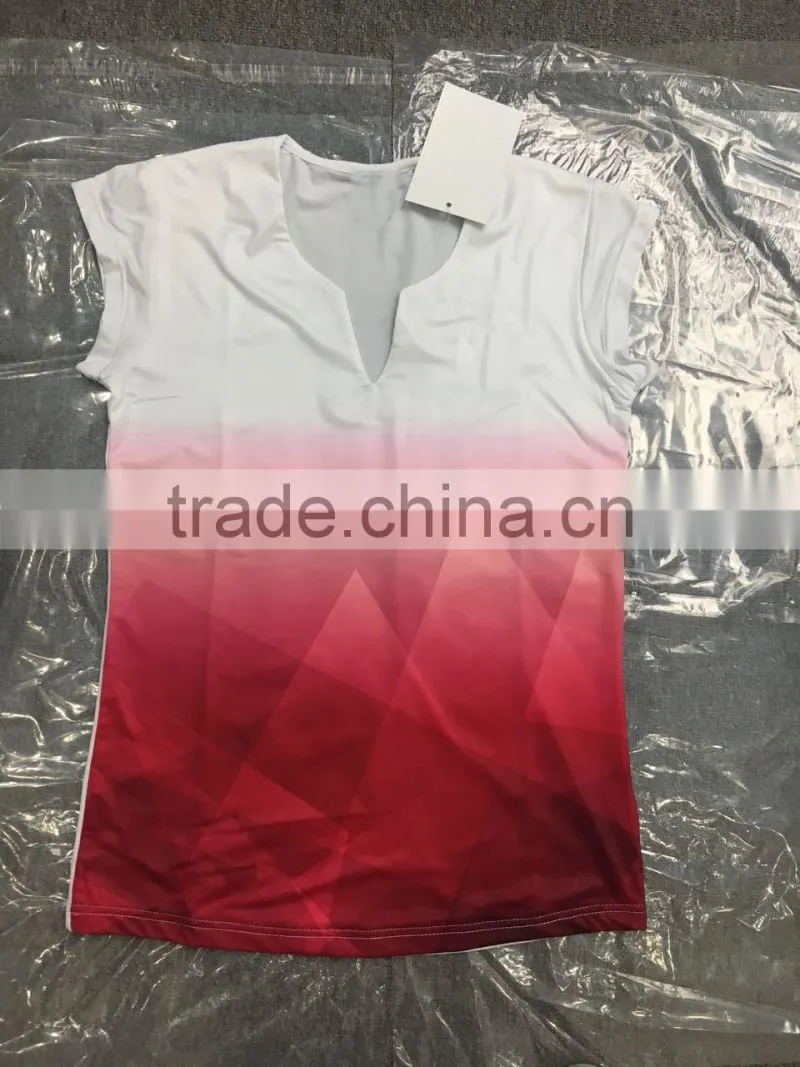 2017 v neck t shirt wholesale china for women new patterns bulk blank t-shirts