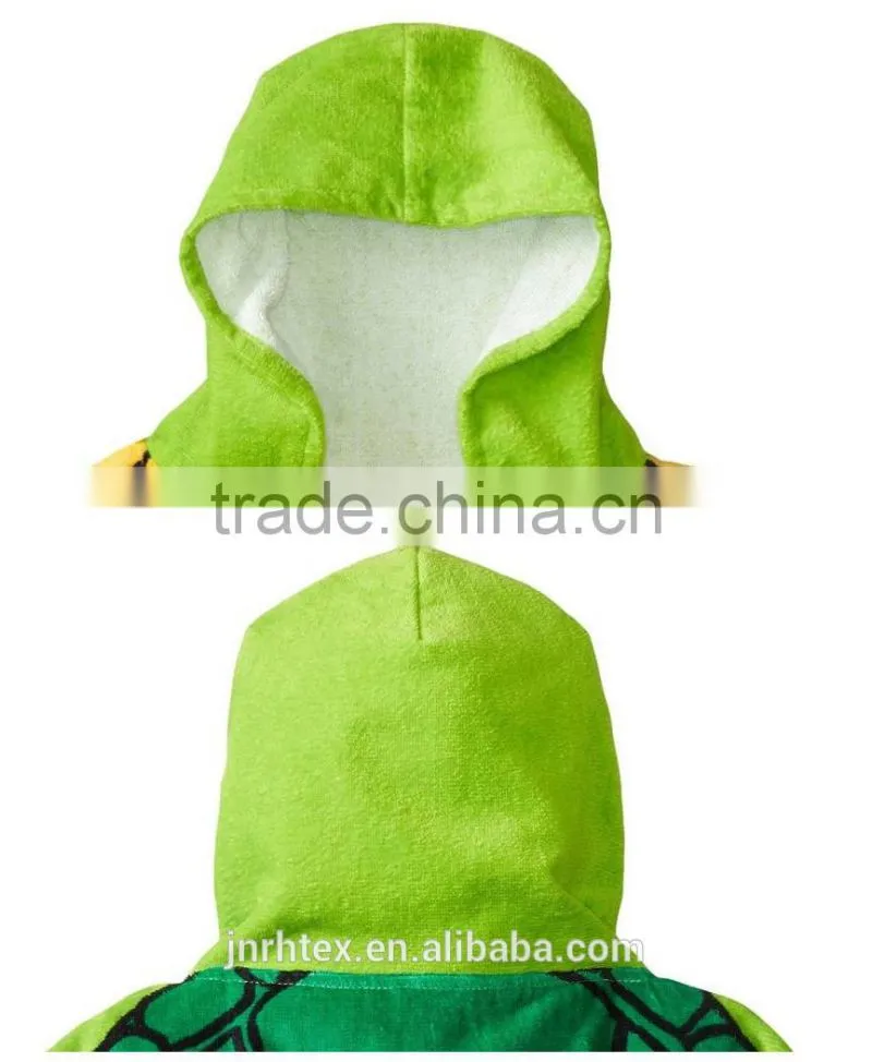 Kids hooded towel poncho beach towel with pattern
