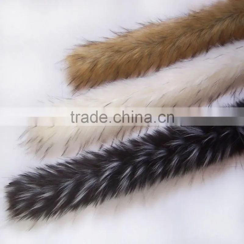 Man-made Fur Natural Large faux fox/raccoon Fur Collar / fur Trim for Winter Coat Collar