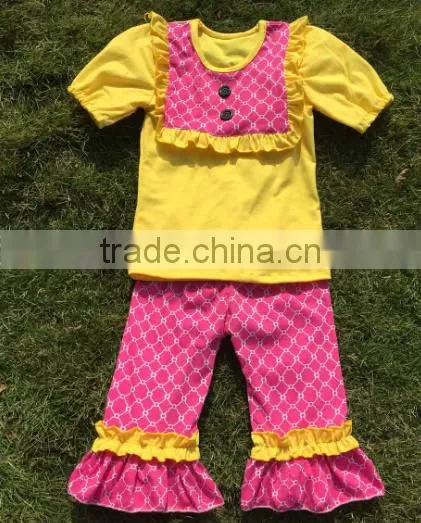 2016 Top sale Easter outfits girls boutique clothing spring persnickety remake pink rabbit baby clothes girls clothes