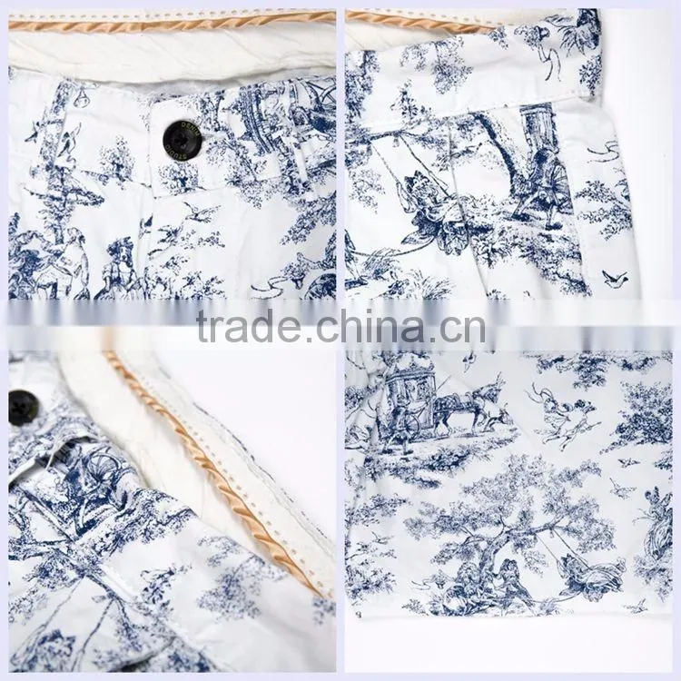 2016 factory price flower pattern mens casual pants beach cheap fashion new style boys pants