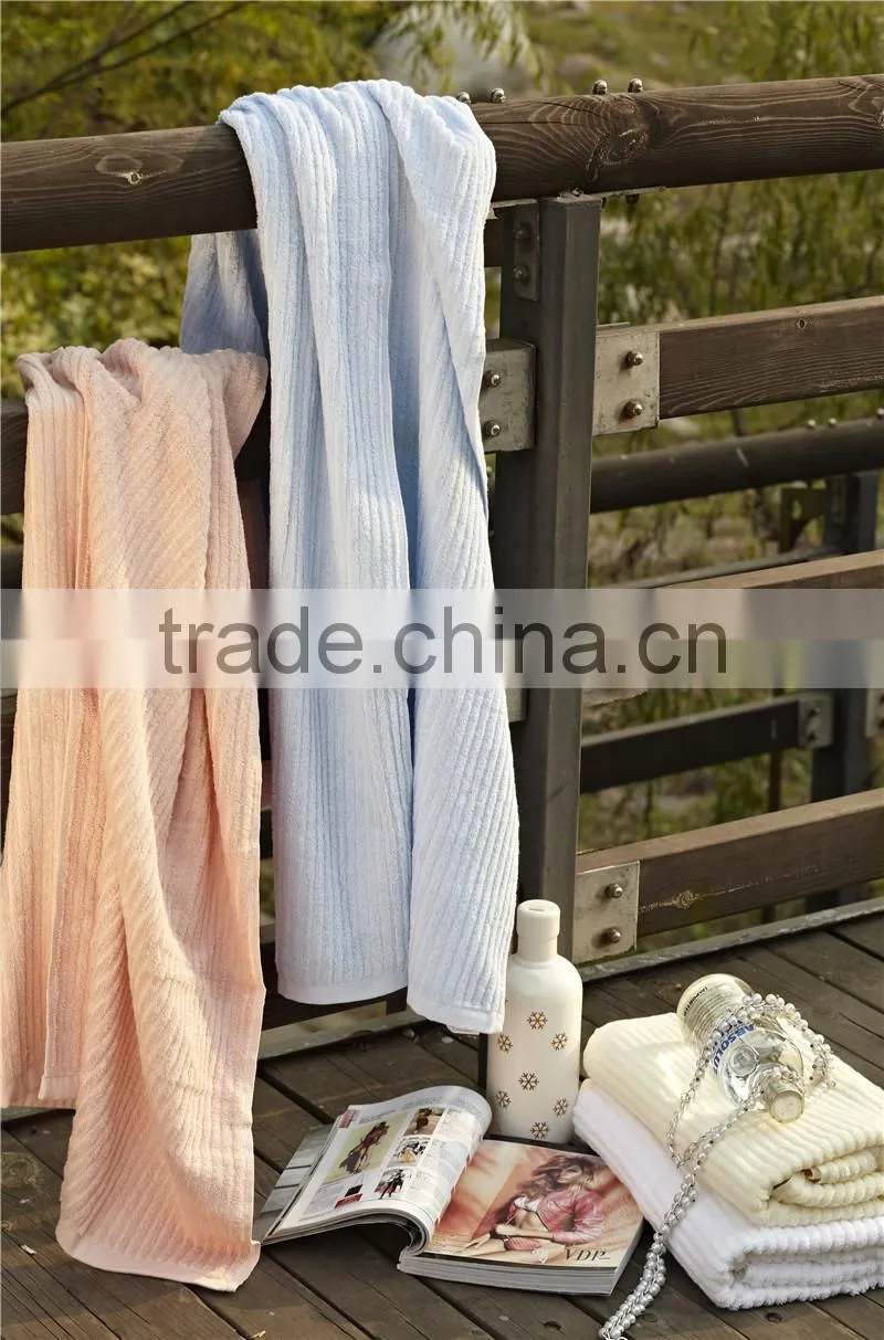 Wholesale Terry 100% Cotton Bath Towel Piano Key Jacquard For Hotel Use
