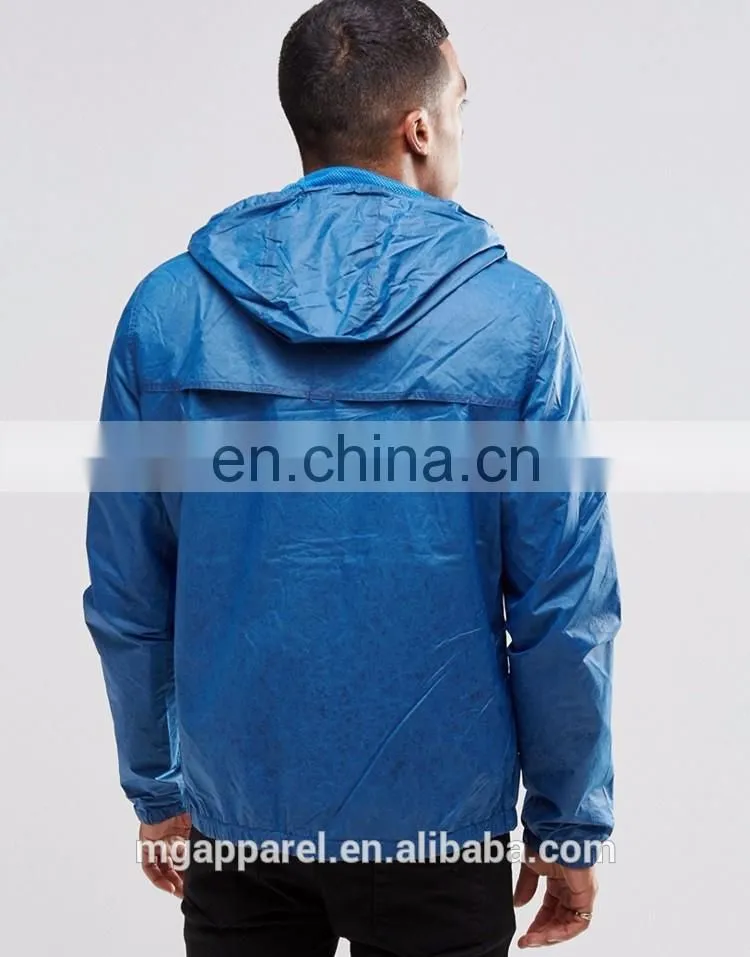 2016 Fashion plain lightweight windbreaker jacket for men