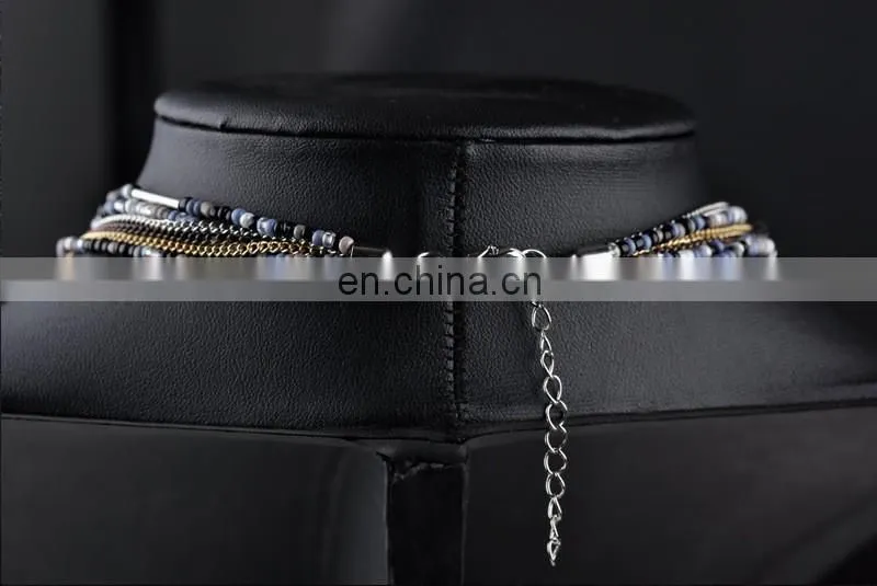 New Fashion Feather Women Necklace Beaded Necklace Chains Jewelry