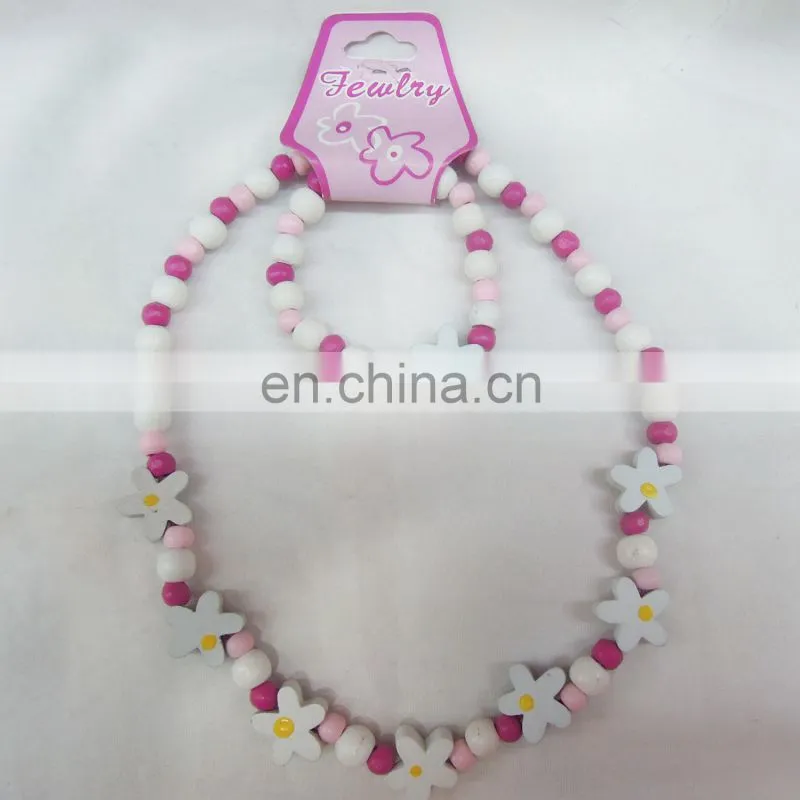 Fashion cheap colorful necklace and bracelet jewelry set for children girls