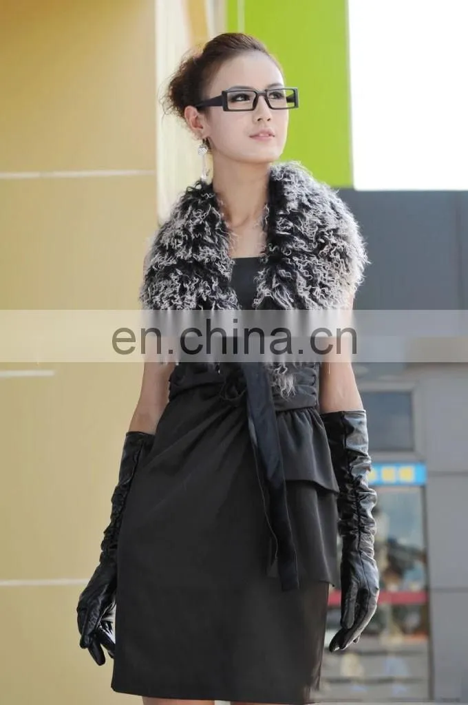 Mongolian Lamb Fur Shawl cape for ladies