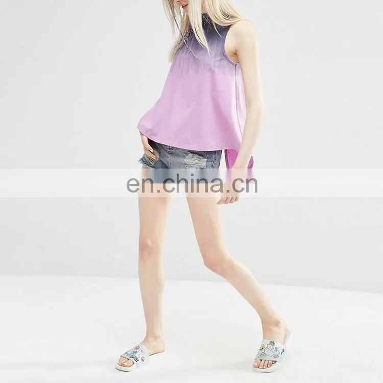 Latest fashion cutting tops designs fancy cotton ladies western tops