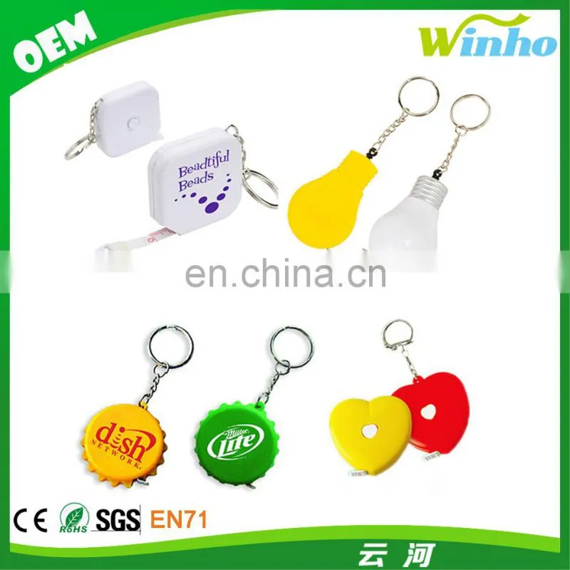 Winho bright color retractable measuring tape keychain