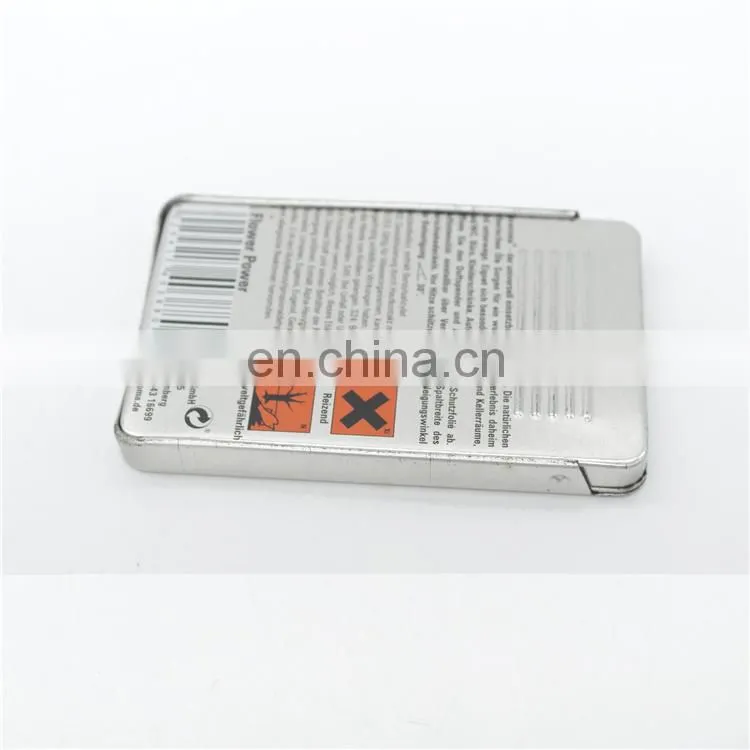 slide lid curved chewing gum candy rectangle metal packaging tin boxes