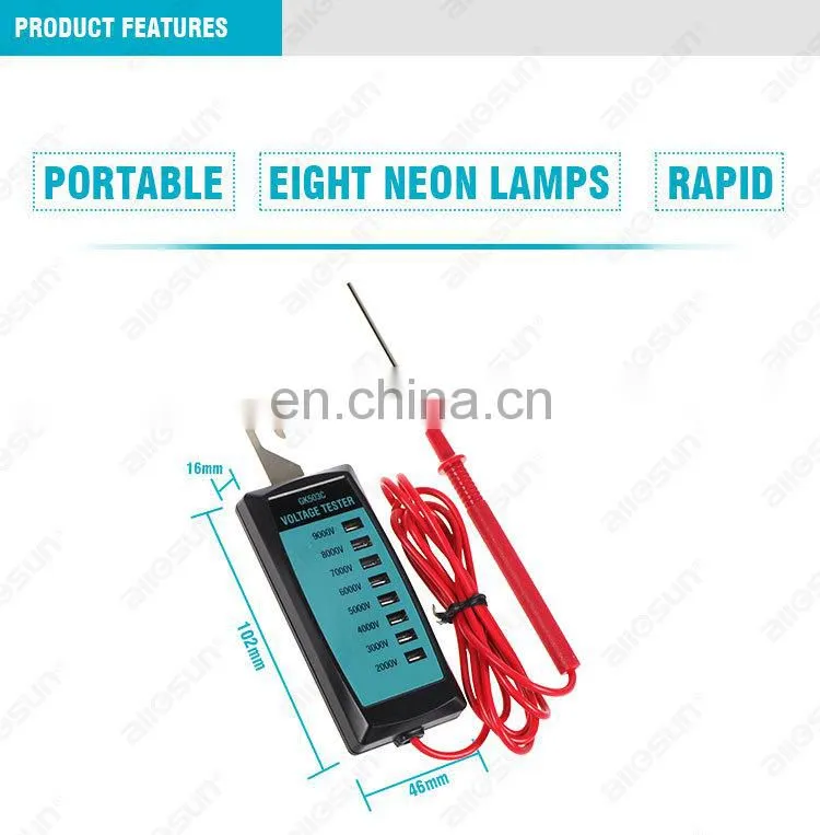 all-sun GK503C Electric Fence Voltage Tester 2000V to 9000V Fence Controller No Battery Voltage Tester with Neon Lamp