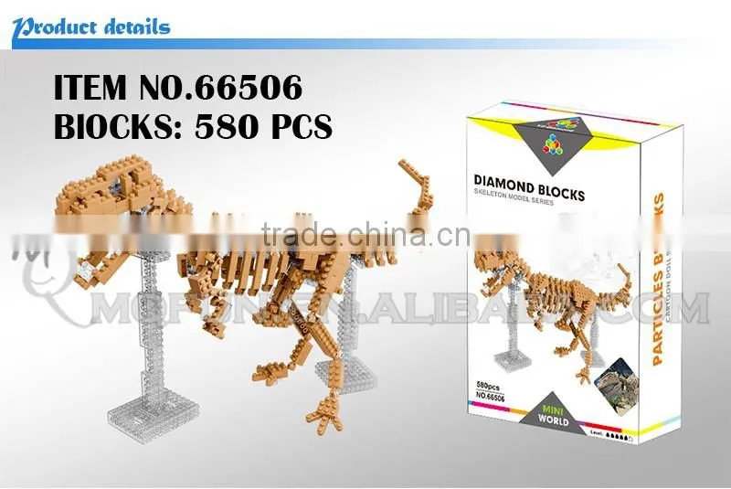 Mini Qute YZ archaeology Shark Dinosaur Human Skeleton diamond block plastic building block boys educational toy