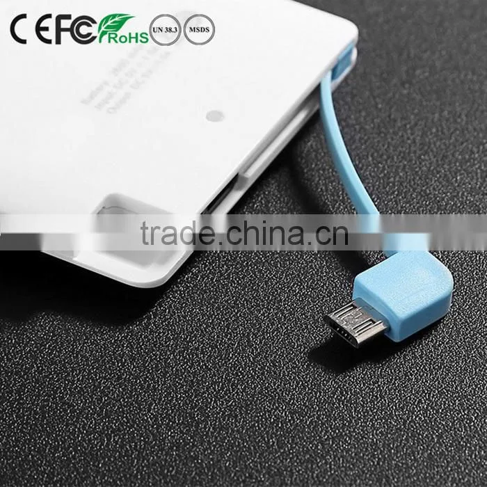 Ultra thin custom 2500mah power bank credit card size