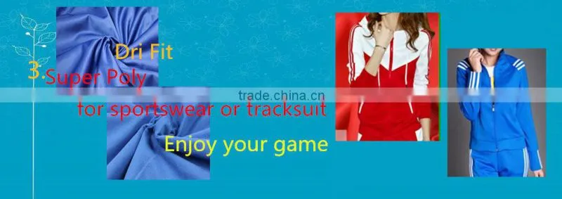 high quality 100% polyester fabric for track suit sportswear