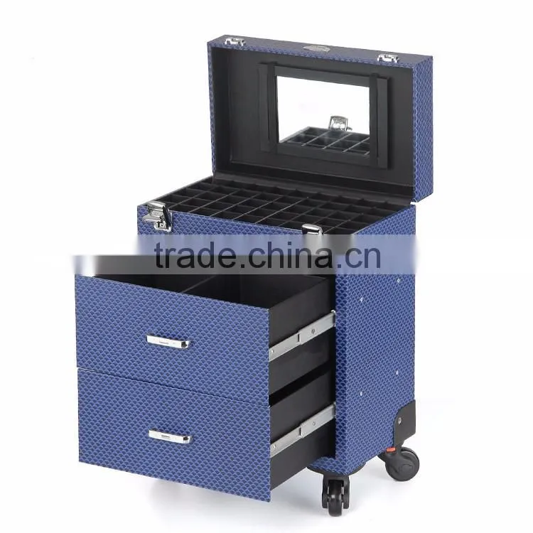 Factory Wholesale Makeup Artist Trolley Beauty Box makeup organizer handbags with drawings