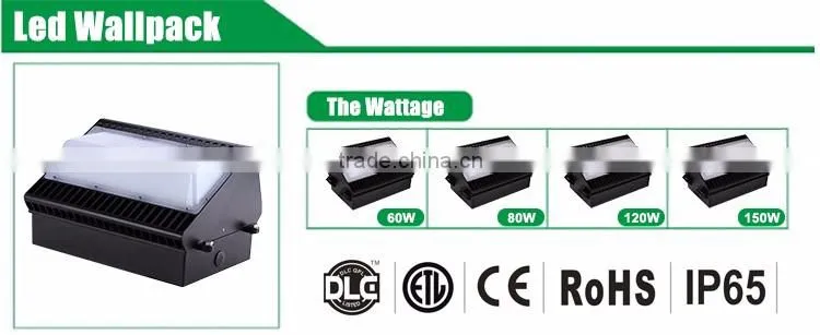 Outdoor wall pack led retrofit 120w DLC ETL with 5 years warranty