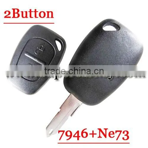 Best quality 2 Button Remote Control With NE73 Blade PCf7946 chip for Renault