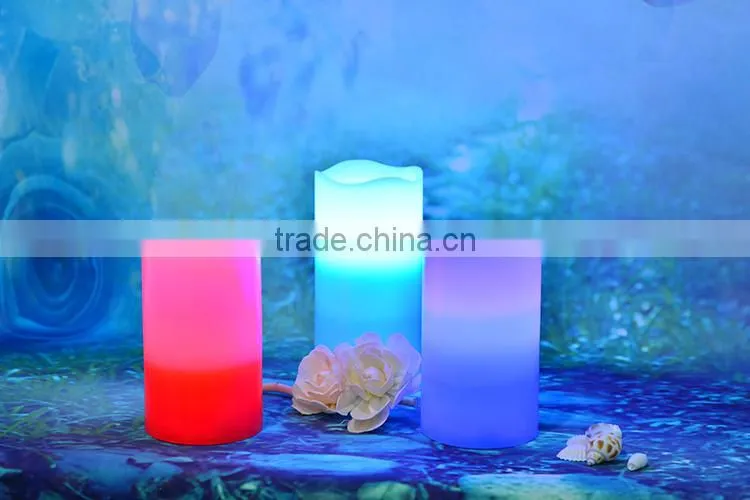 Colored Cheap Pillar Candles Wholesale Flameless led color candle wick