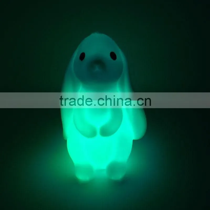 Cute Design Long Ear Plastic Rabbit Toys For Decoration French Lop Shaped Baby LED Night Light Toys