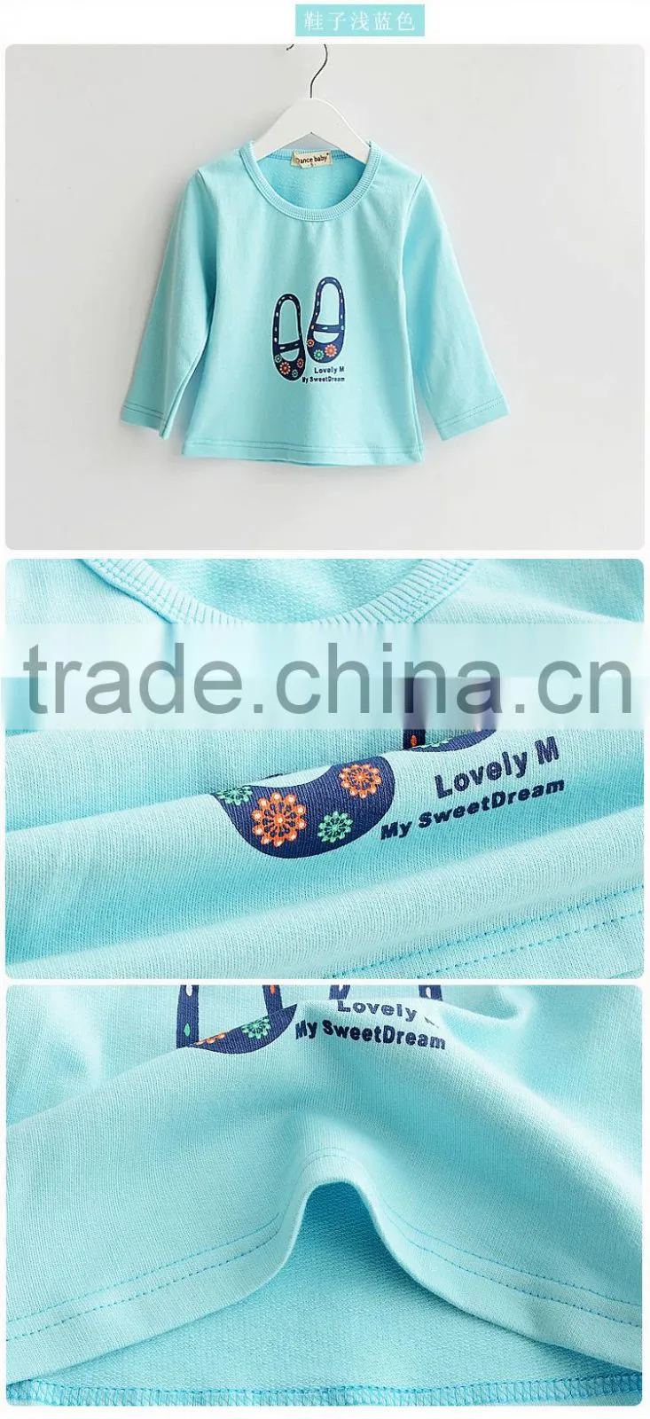2015 infant toddler clothing kids t-shirt cute pattern printing long sleeve girls outfit tops tshirts