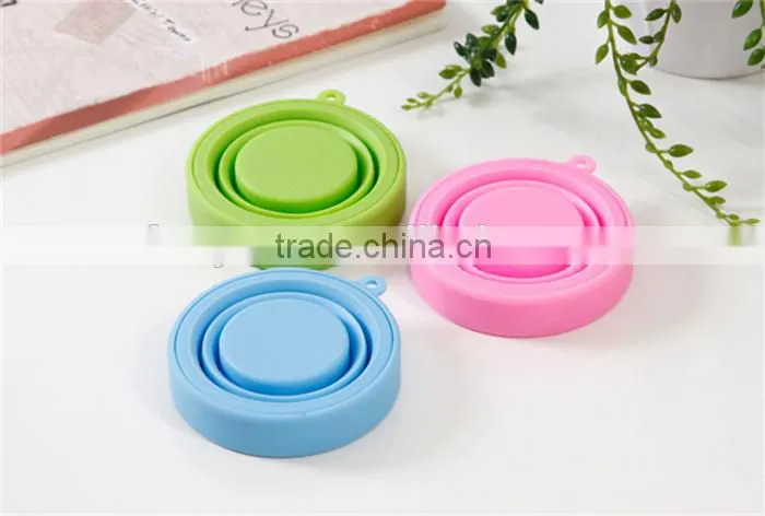 2016 Popular Eco-friendly Silicone Collapsible Travel Cup