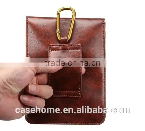 6.3" Dark Brown Small Shoulder Bag Universal Mobile Phone Leather Case