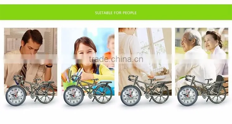 (hot) 2016 wholesale bedroom decoration bicycle desk clock, custom digital clock, time table alarm clock,