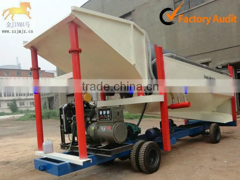 mobile rieve gold sand washing plant with double deck screen mesh