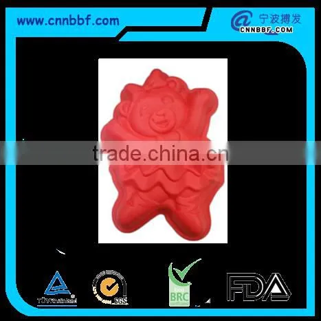 Lovely design silicone baking cake pan bear girl shape cake mold pan