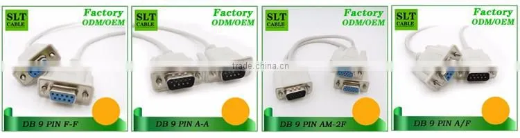 SLT Good Price DB 9 Pin Serial Cable Male to Male RS232 Cable